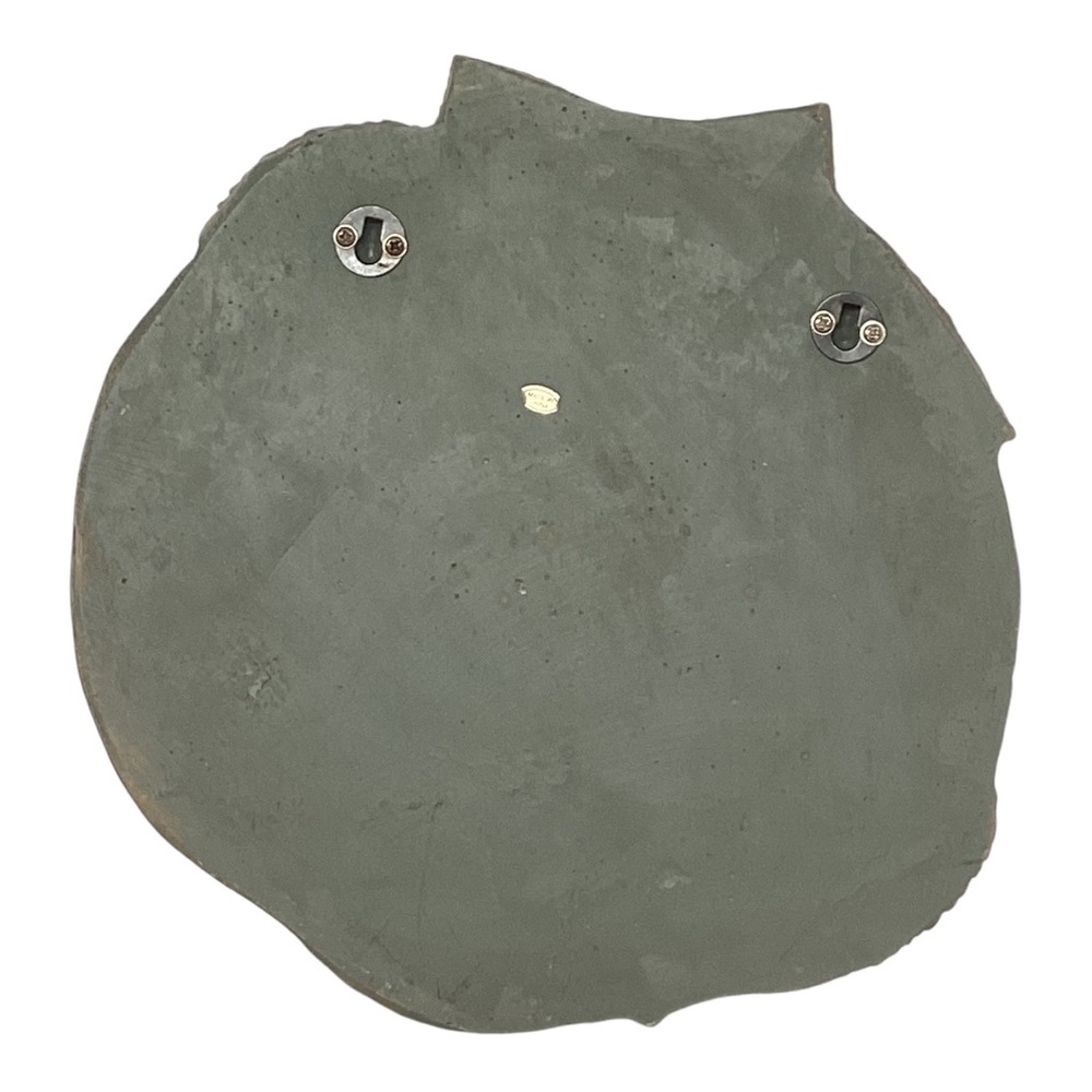 3D Frogs On Vines Round Hanging Step Stone Garden Plaque Decor Matte Slate Green - Picture 3 of 16
